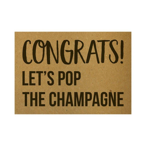 Ansichtkaart - Congrats Let's pop the champagne - Lievelingshop